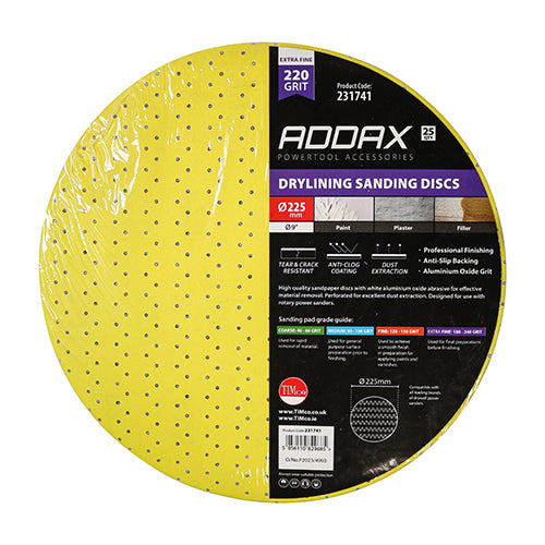 TIMCO Drylining Sanding Discs Grit Yellow