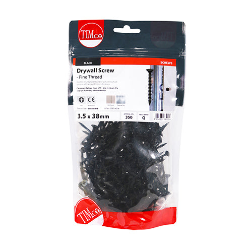 TIMCO Drywall Fine Thread Bugle Head Black Screws — Bag