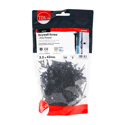 TIMCO Drywall Fine Thread Bugle Head Black Screws — Bag