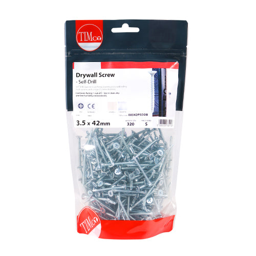 TIMCO Drywall Self-Drilling Bugle Head Silver Screws - 3.5 x — Bag