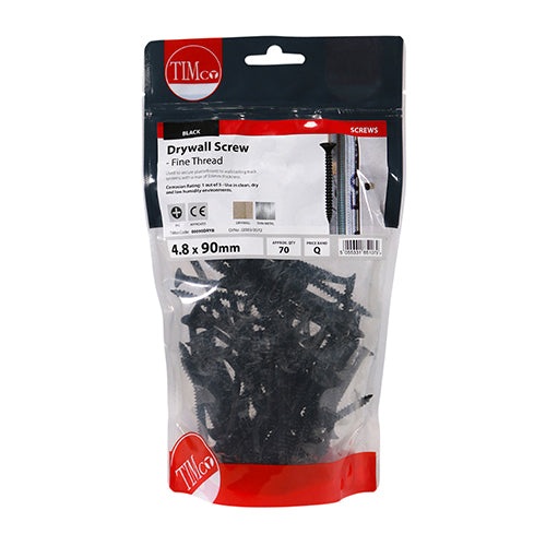 TIMCO Drywall Fine Thread Bugle Head Black Screws — Bag