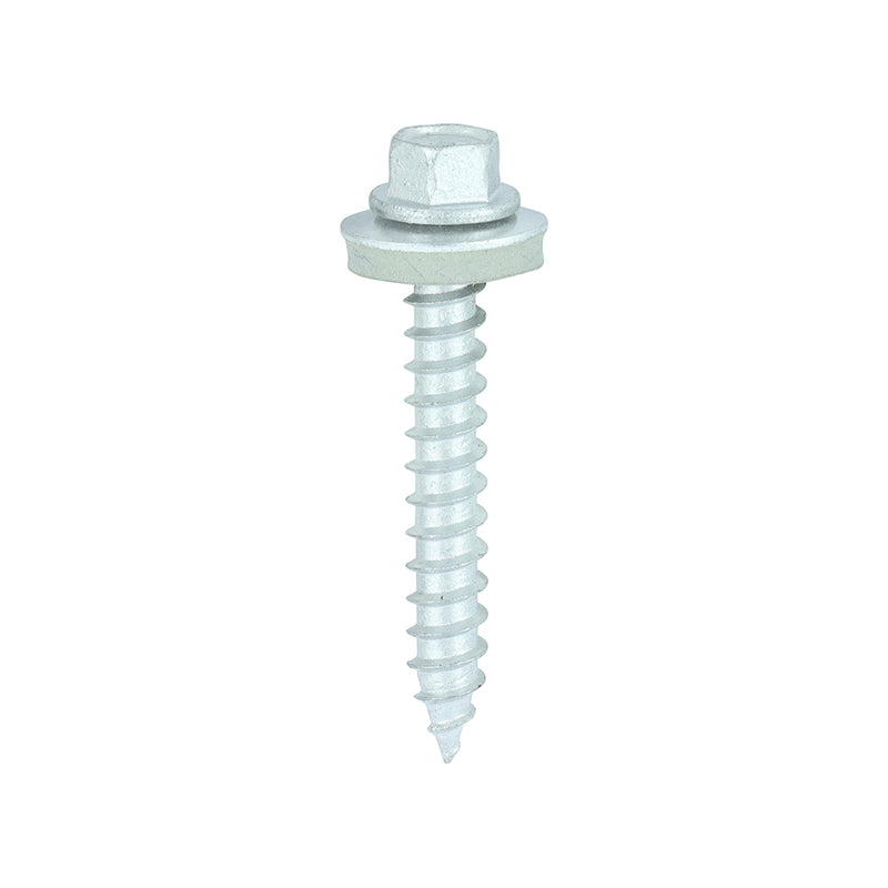 TIMCO Slash Point Sheet Metal to Timber Screws Exterior Silver with EPDM Washer — Box