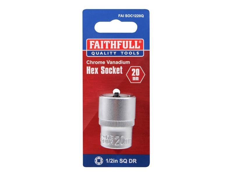 Faithfull Hex Socket 1/2in Drive 20mm Faithfull - RockBottom Northampton