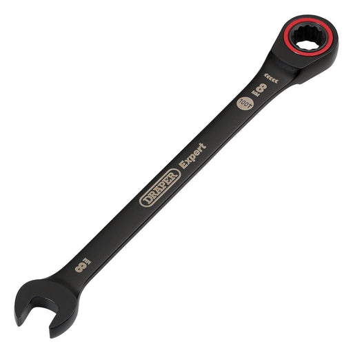 Draper 03879 Draper Expert HI-TORQ® Metric Ratchet Combination Spanner, 8mm, Black