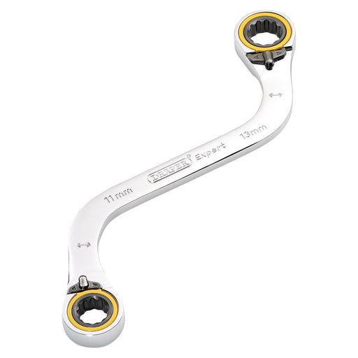 Draper 03943 Draper Expert HI-TORQ® Double Ring Ratchet S-Shape Spanner, 11 x 13mm