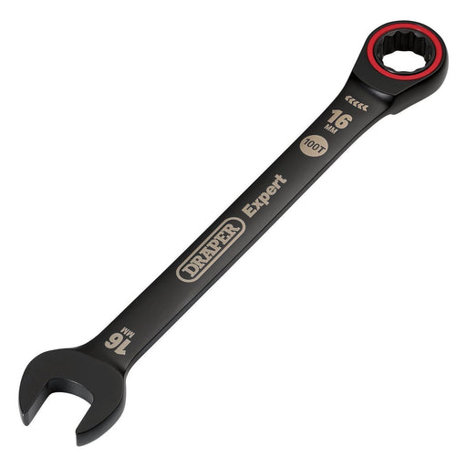 Draper 03889 Draper Expert HI-TORQ® Metric Ratchet Combination Spanner, 16mm, Black