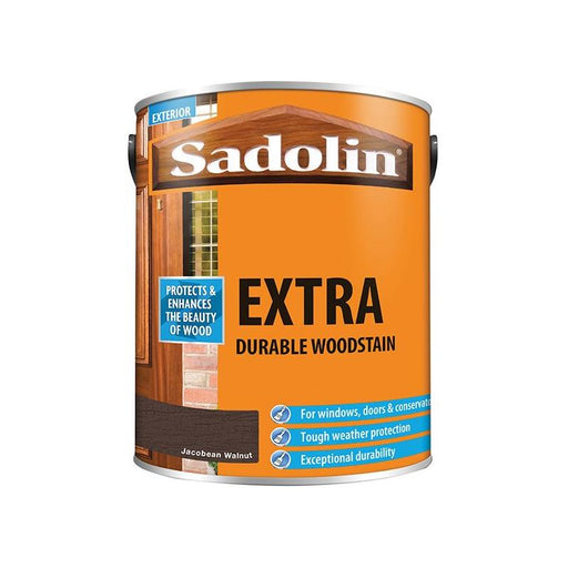 Sadolin Extra Durable Woodstain Jacobean Walnut 5 litre Sadolin - RockBottom Nothampton