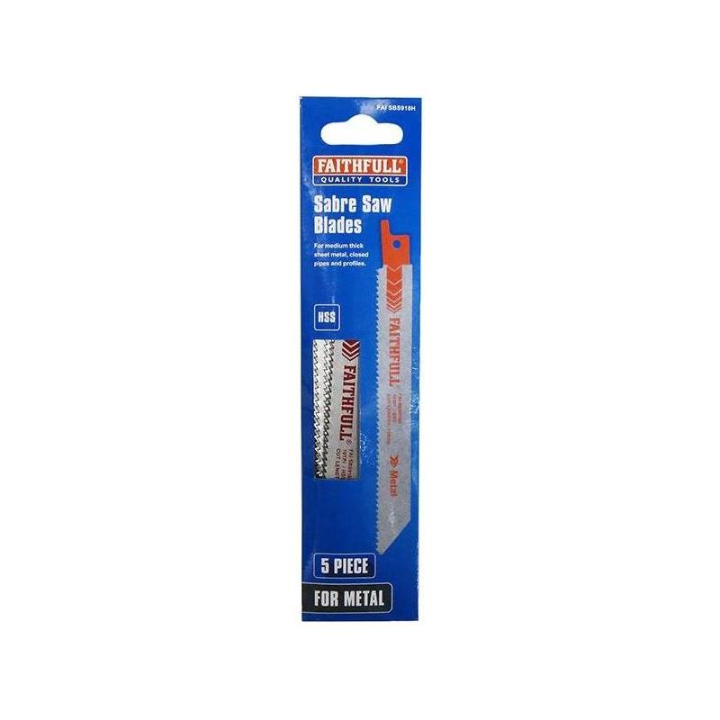 Faithfull S918H Sabre Saw Blade Metal 150mm 10 TPI (Pack of 5) Faithfull - RockBottom Northampton