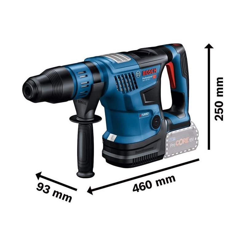 Bosch GBH 18V-36 C Pro BITURBO SDS-Max Rotary Hammer 18V 2 x 8.0Ah ProCORE18V Li-ion Bosch - RockBottom Northampton