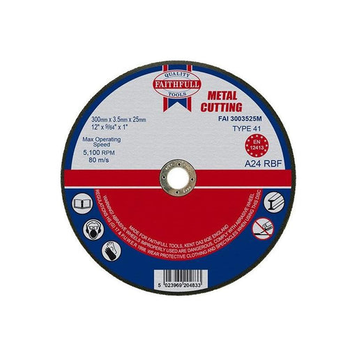 Faithfull Metal Cut Off Disc 300 x 3.5 x 25.4mm Faithfull - RockBottom Northampton
