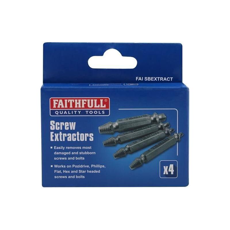 Faithfull Screw Extractor Set, 4 Piece Faithfull - RockBottom Northampton