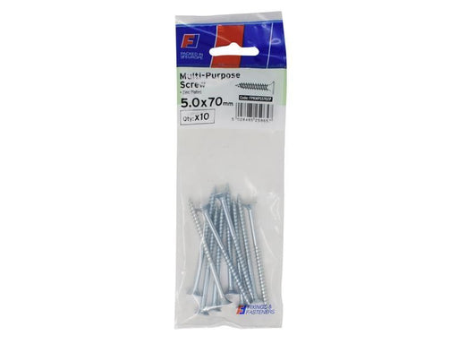 ForgeFix Multi-Purpose Pozi Screw CSK ST ZP 5.0 x 70mm ForgePack 10 ForgeFix - RockBottom Northampton