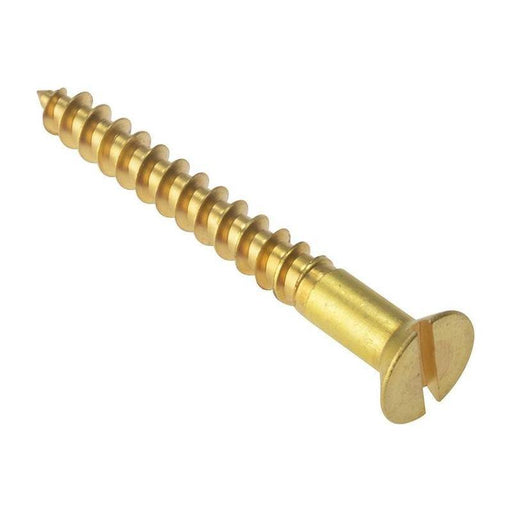 Forgefix Wood Screw Slotted CSK Solid Brass 2in x 10 Box 200 ForgeFix - RockBottom Northampton
