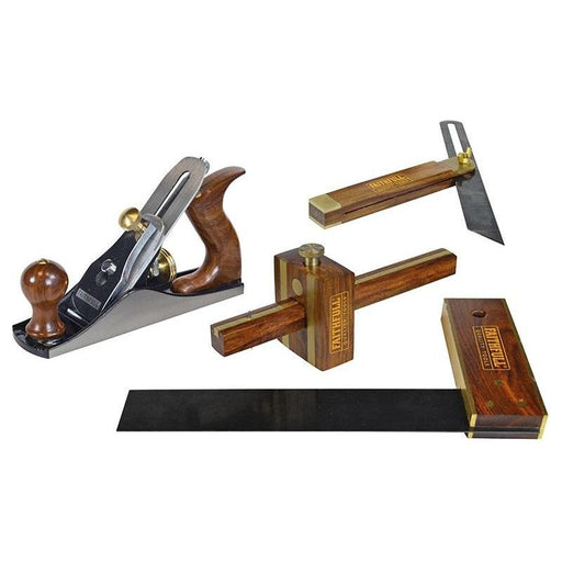 Faithfull Plane & Woodworking Set of 4 in Wooden Box Faithfull - RockBottom Northampton