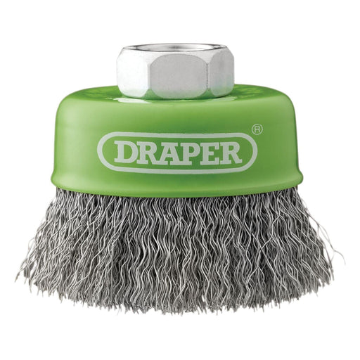 Draper 08051 Stainless-Steel Crimped Wire Cup Brush, 65mm, M14