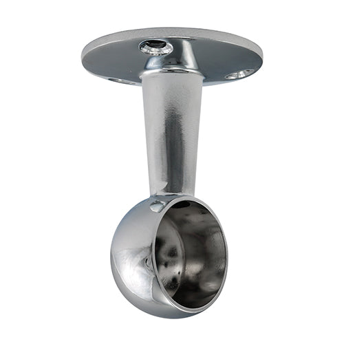 TIMCO End Bracket For Round Tube Polished Chrome - 25mm