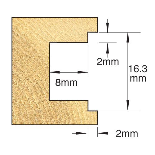 34/50X1/2TC - Espagnolette cutter 16.3/12.3mm cut