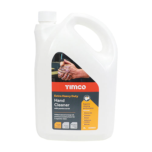 TIMCO Extra Heavy Duty Hand Cleaner Hand Pumice Scrub Orange Pump Bottle - 4L
