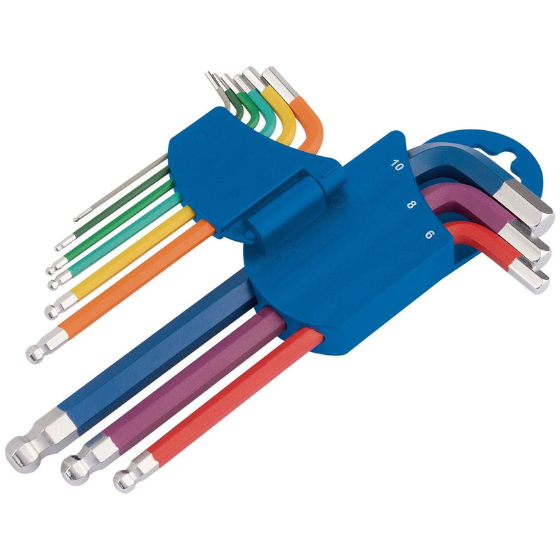 Draper 66132 Draper Expert Metric Hex. and Ball End Key Set, Colour Coded (9 Piece)