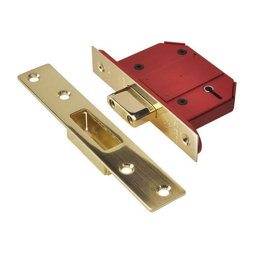 Union StrongBOLT 2100S BS 5 Lever Mortice Deadlock 68mm 2.5in Satin Brass Box UNION - RockBottom Northampton