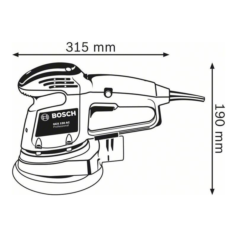 Bosch GEX 34-150 Professional Random Orbital Sander 150mm 340W 240V Bosch - RockBottom Northampton