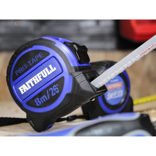 Faithfull Pro Tape Measure 8m/26ft (Width 32mm) Faithfull - RockBottom Northampton