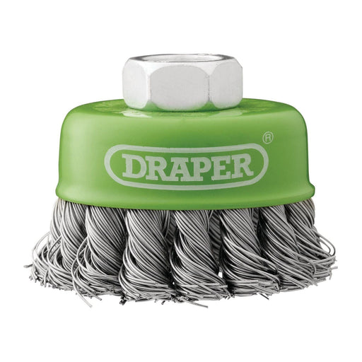 Draper 08053 Stainless-Steel Twist-Knot Wire Cup Brush, 65mm, M14