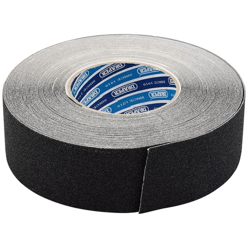 Draper 66234 Heavy Duty Safety Grip Tape Roll, 18m x 50mm, Black