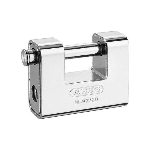 Abus Mechanical 92/80mm Monoblock Brass Body Shutter Padlock Keyed Alike 8522 ABUS Mechanical - RockBottom Northampton 