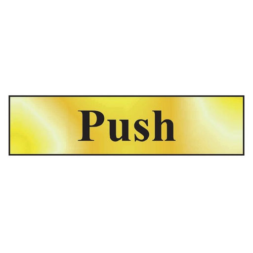 Scan Push - Polished Brass Effect 200 x 50mm Scan - RockBottom Nothampton