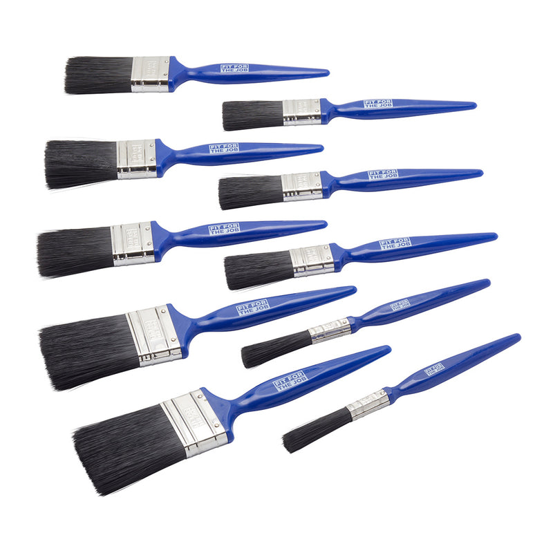Fit For The Job No Bristle Loss 10pc Paint Brush Set