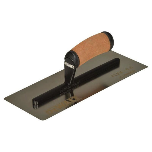 Dewalt Drywall 0.5mm FLEX Stainless Steel Curved Trowel, Leather Handle 12in DEWALT Drywall - RockBottom Northampton