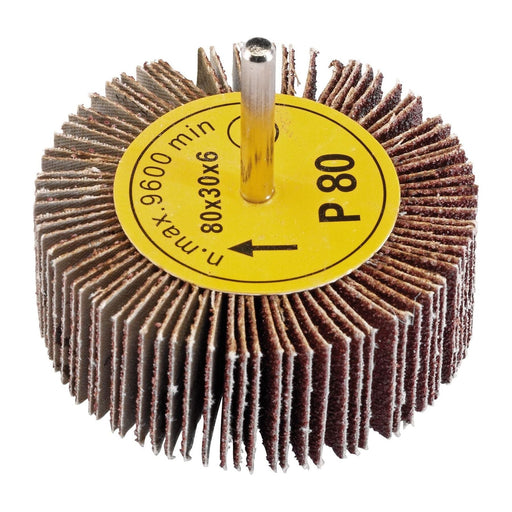 Draper 76467 Abrasive Flap Wheel, 80 x 30mm, 80 Grit