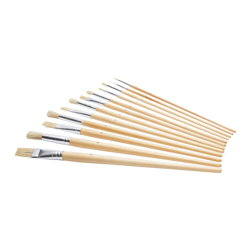 Fit For The Job 12pc Artist's Paint Brush Set - Plain Handles