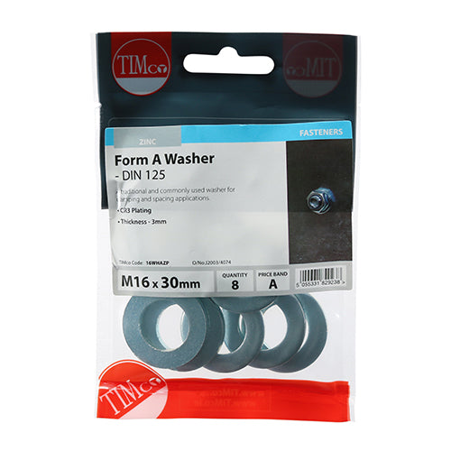 TIMCO Form A Washers DIN125-A Silver — Trade Pack