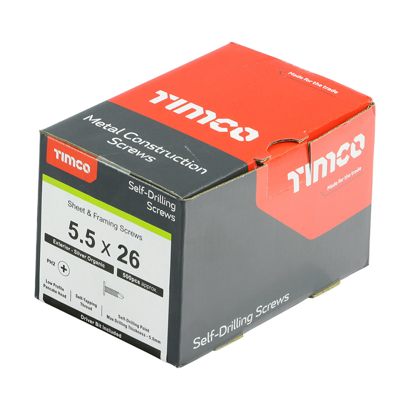 TIMCO Self-Drilling Metal Framing Low Profile Pan Head Exterior Silver Screws