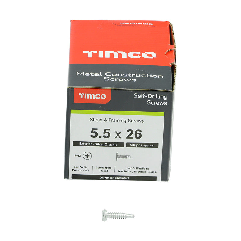 TIMCO Self-Drilling Metal Framing Low Profile Pan Head Exterior Silver Screws