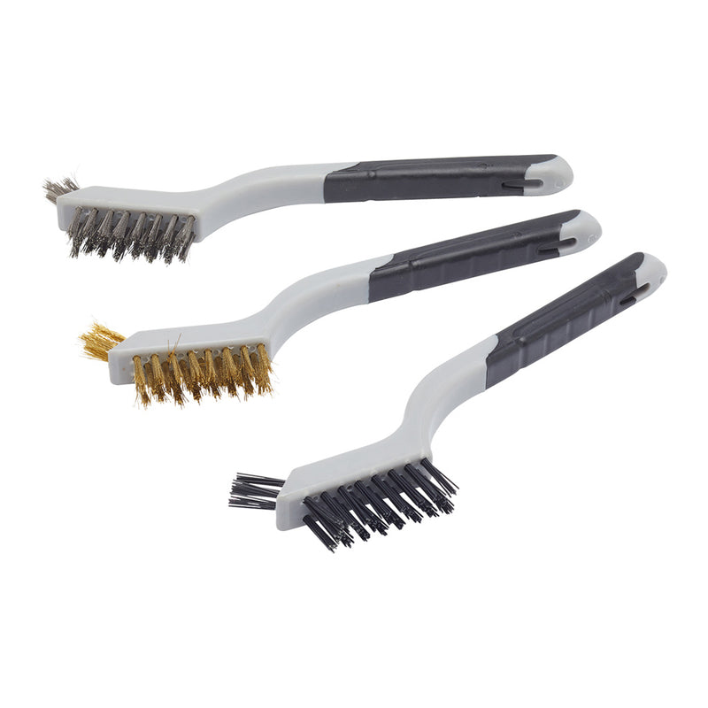 Fit For The Job 3pc Soft Grip Mini Wire Brush Set