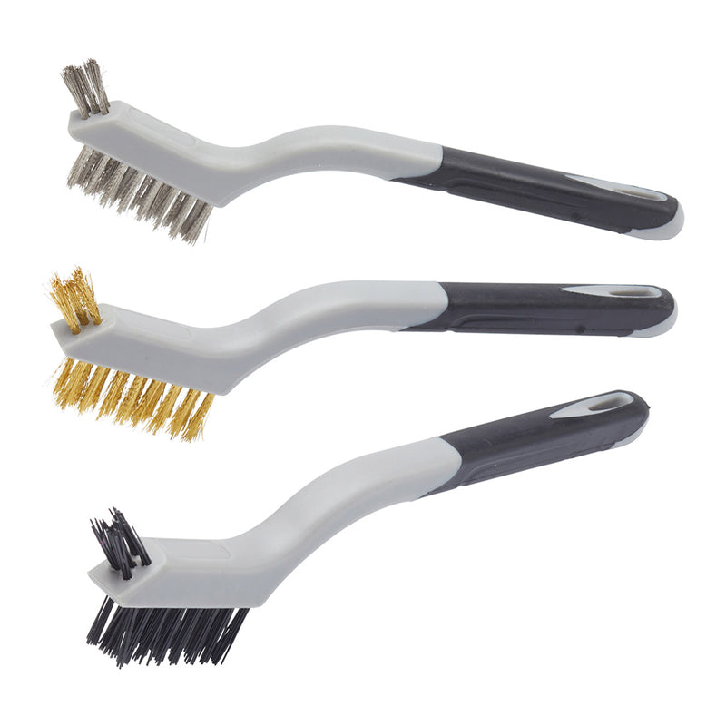 Fit For The Job 3pc Soft Grip Mini Wire Brush Set