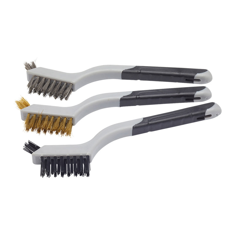 Fit For The Job 3pc Soft Grip Mini Wire Brush Set
