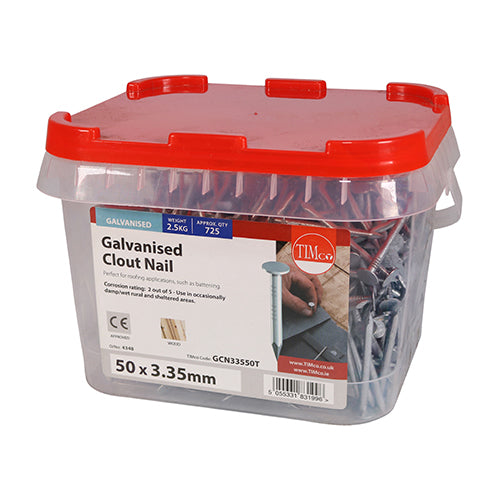 TIMCO Clout Nails Galvanised — 2kg Tub