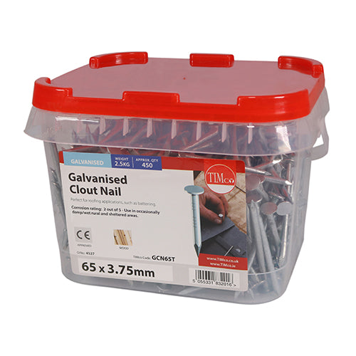 TIMCO Clout Nails Galvanised — 2kg Tub