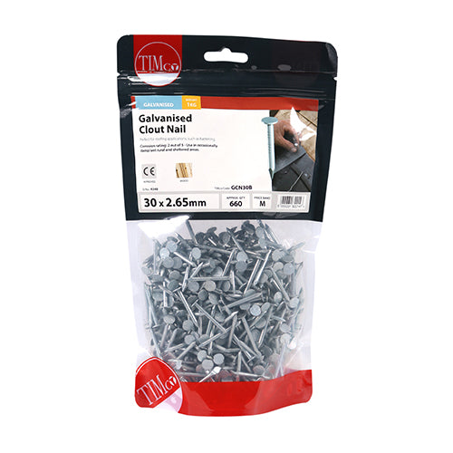 TIMCO Clout Nails Galvanised — Small Bag