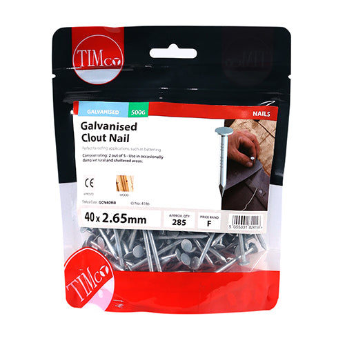 TIMCO Clout Nails Galvanised — Small Bag