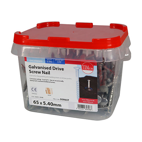 TIMCO Drive Screws Galvanised — 2kg Tub