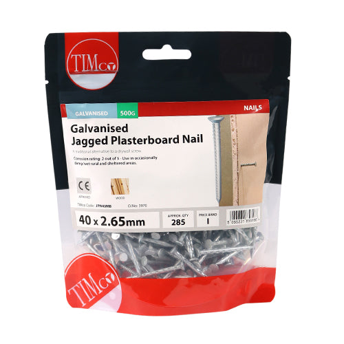 TIMCO Jagged Plasterboard Nails Galvanised — Small Bag
