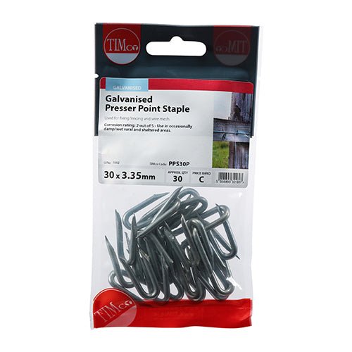 TIMCO Presser Point Staples Galvanised — Trade Pack