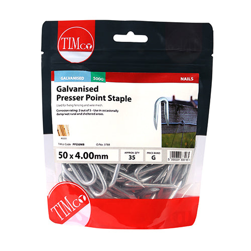TIMCO Presser Point Staples Galvanised — Small Bag