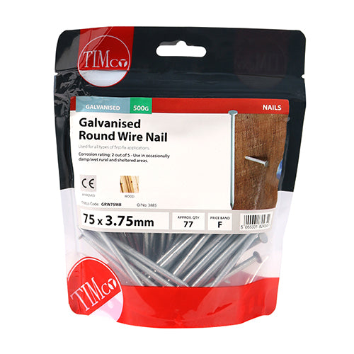 TIMCO Round Wire Nails Galvanised — Small Bag