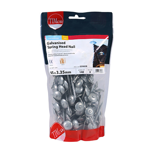 TIMCO Spring Head Nails Galvanised